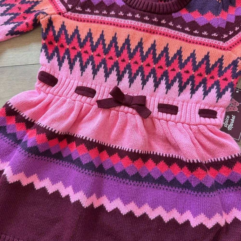 Gymboree Fairisle Sweater Dress Spice Market 12-18 Months